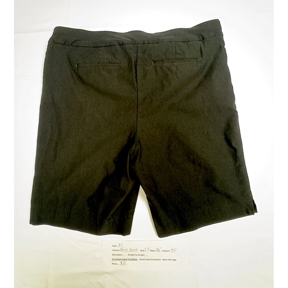 Chico’s Black Dress Shorts Women’s 2.5 Waist 36 Inseam 9.5 - Picture 2 of 2